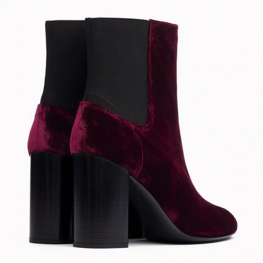 NEW Rag & Bone AGNES BOOT Suede in Black Cherry - Picture 5 of 10